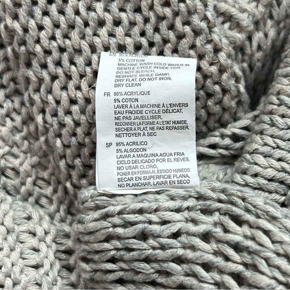 Cloth Cold Shoulder Knit Sweater Tunic Pullover Neutral Color Casual Style Large - Picture 7 of 7